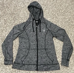 Vintage Umbro Soccer Football Womens M Heather Gray Full Zip Hoodie NICE - Picture 1 of 6