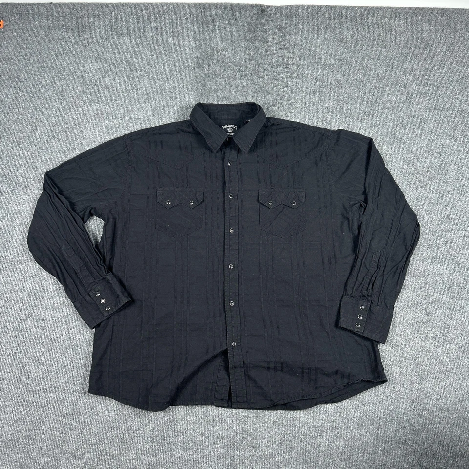 Camisa Jack Daniel's Para Hombre 2XL Negra Western Snap Manga Larga Antigua Nº 7 Whisky Foto 1 de 4