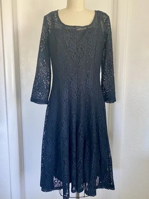 Vestido Chetta B Para Mujer Ajuste N Acampanado Encaje Forrado Negro Vixon Vamp Glamour Talla 10 Foto 1 de 4