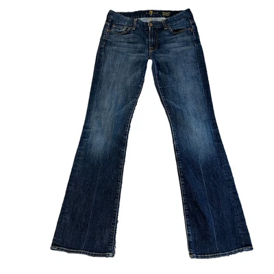 Womens Bootcut Jeans Low Rise W30 L34 7 For All Mankind Kimmie Stretch Blue Wash - Image 1 of 4