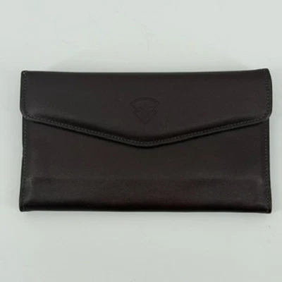 VTG Baronet Genuine Leather Clutch Checkbook Wallet  Purse Dark Brown Zip Pocket - Image 1 of 4