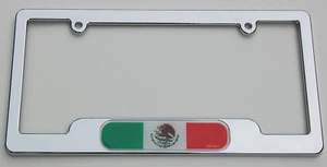 Mexico Mexican Chrome License Plate Frame Dome Emblem - Imagen 1 de 5