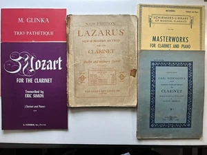 (5) Sheet Music Books for Clarinet Mozart, Lazarus, Masterworks, Baermann MSI - Picture 1 of 13