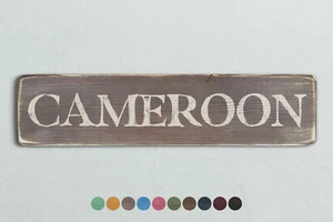 Holzschild Kamerun Vintage Stil. Shabby Chic Retro Wohngeschenk - Bild 1 von 2