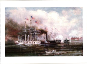 Übergroße Postkarte Admiral Farragut betritt Mobile Bay 1864 - Bild 1 von 4