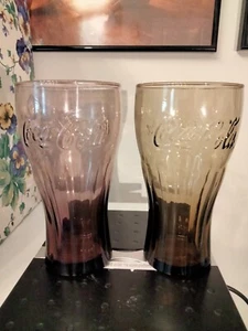 4 Coca Cola konturierte gerippte Gläser bunt - Bild 1 von 2