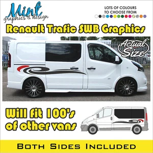 Autocaravana SWB RENAULT TRAFIC cámper a rayas laterales autocaravana pegatinas furgoneta gráficos 041 - Imagen 1 de 4