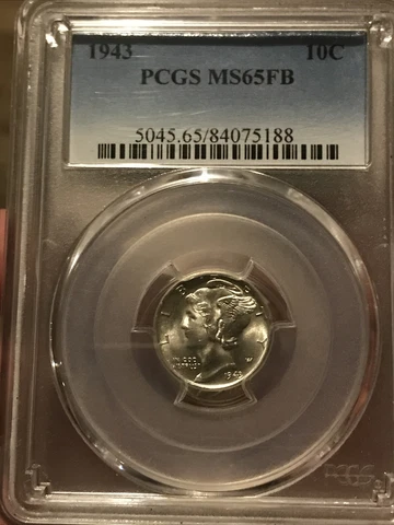 1943 Mercury Dime - PCGS MS65FB!! Cover