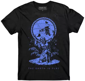 T-Shirt flach Erdatlas, Erde ist flach, Firmament, NASA lügt, griechisch - Bild 1 von 4