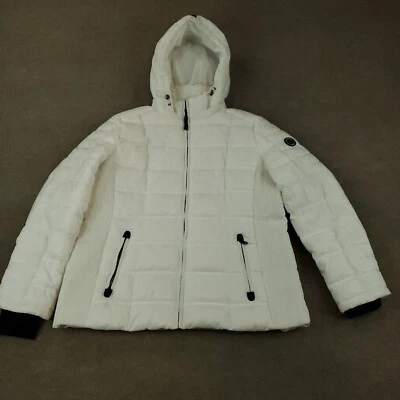 Chaqueta acolchada Nautica para mujer XXL 2XL blanca cremallera completa con capucha resistente al agua Foto 1 de 4