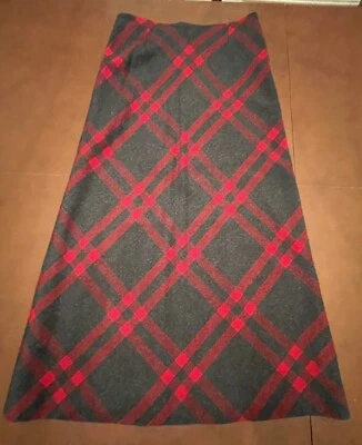Falda a Cuadros Kate Hill Roja y Negra Búfalo 100% Lana Tartán VER MEDIDAS de Colección talla 8 Foto 1 de 4