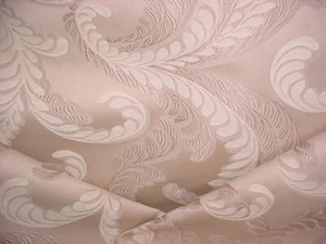 17-5/8Y KRAVET 15554 SANDSTONE IVORY SCROLL DAMASK JACQUARD UPHOLSTERY FABRIC - Picture 1 of 4