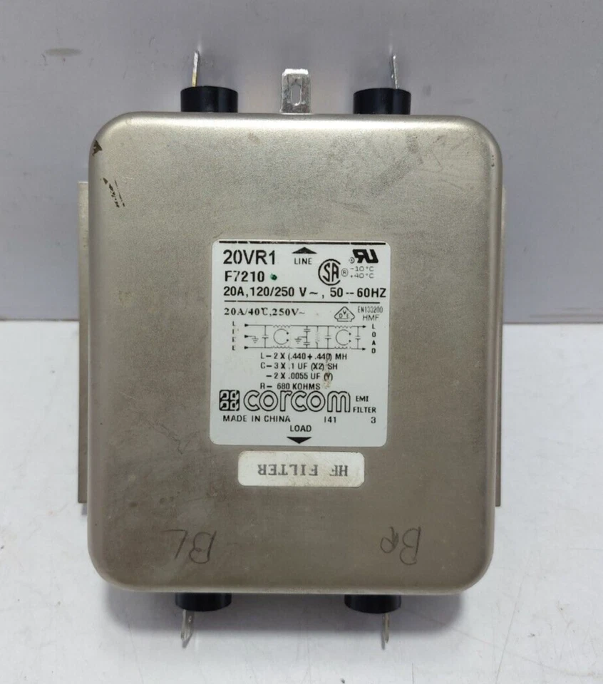 Corcom F7210 EMI Filter 20VR1 20A 120/250V~ 50-60 Hz - Image 1 of 4