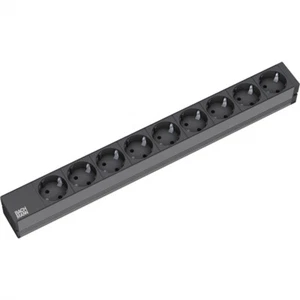 BACHMANN 19" Steckdosenleiste 9fach, ohne Schalter, schwarz - 333.506 - Bild 1 von 3