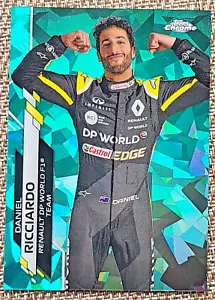 2020 TOPPS CHROME SAPPHIRE F1 #9 DANIEL RICCIARDO RC AQUA PORTRAIT #08/99 - Picture 1 of 3