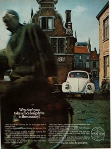 1969 Vintage Print Ad Pan Am Europe VW Bug Why don't you take a nice long drive - Picture 1 of 2