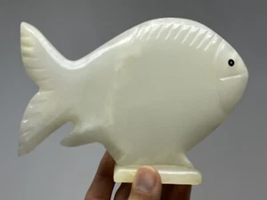 Carved Fish Jade Sculpture 11.1oz! Handcrafted China S25 - Picture 1 of 12