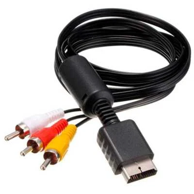 Cavo di Ricambio Audio Video AV S-video 3 RCA 1.8m Compatibile con PS1 PS2 Nero - Immagine 1 di 4