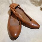 🩰 Kork-Ease Julie Scrunch Ballet Flats 7 M Cognac Brown Leather; Comfort Insole