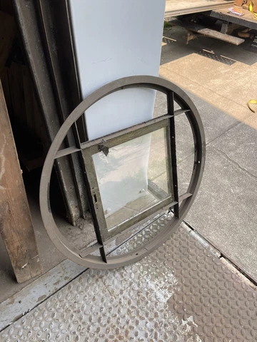 Original Antique Round Steel Industrial Window Frame Cover