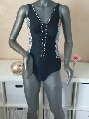 Shape Badeanzug Bademode Einteiler schwarz gemustert Gr. 48 *NEU* - Bild 1 von 4