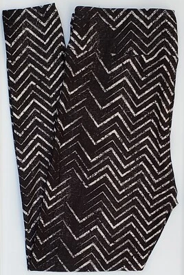 Leggings OS LuLaRoe Talla Única Chevron en Negro NUEVOS CON ETIQUETAS X17 Foto 1 de 4