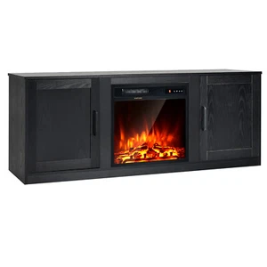 Fireplace 58" TV Stand Entertainment Console W/ 18" Electric Fireplace - Picture 1 of 8