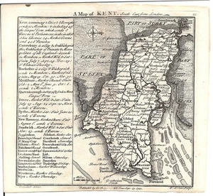 Antique map, Badeslade & Toms, 1742, Kent . - Picture 1 of 1