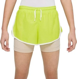 Nike Girls' Dri-FIT Tempo 2-in-1 Training Shorts (Atomic Green) Size XL - Picture 1 of 4