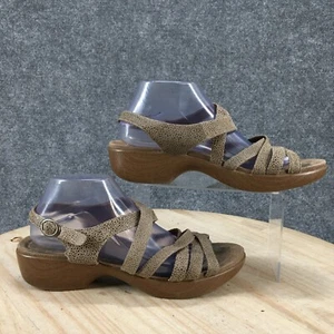 Dansko Sandals Womens 41 Lolita Casual Strappy Slingback Wedge Brown Leather - Picture 1 of 20