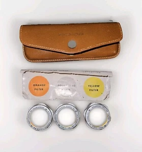 Vintage POLAROID FILTER KIT Orange Polarizing Yellow Filters kit w/ Case - Picture 1 of 6