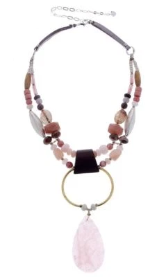 NAKAMOL ДИЗАЙН НОВЫЙ РОЗОВЫЙ КВАРЦ ДВОЙНОЙ ПРЯДЬ ЗАЯВЛЕНИЕ ОЖЕРЕЛЬЕ РАСПРОДАНО НОВЫЙ С ЯРЛЫКАМИ $89 - Изображение 1 из 4