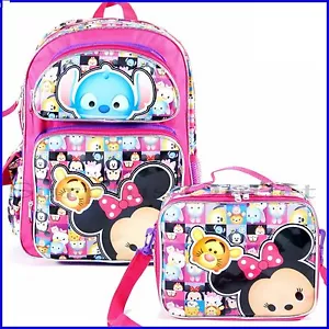 Disney TSUM TSUM Large 16" inches Backpack with Lunch Bag For Kids - Licensed - Picture 1 of 1