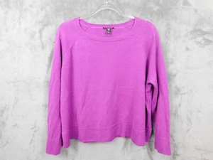 Eileen Fisher Sweater Womens Large Purple Organic Linen Cotton Boxy Coastal - Picture 1 of 10