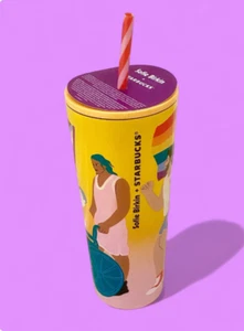 NEW Starbucks Sofie Birkin 2024 Yellow Cold Cup Tumbler 24 oz - Picture 1 of 1