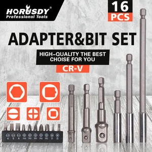 Socket Bit Adapter Magnetic Bit Extensions Holder Bar Drill Nut Hex 1/4 3/8 1/2 - Picture 1 of 8