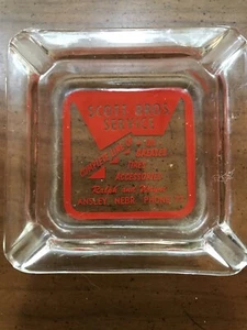 Scott Bros Service Auto Phone 77 Nebraska Vintage Glass Advertising Ashtray - Picture 1 of 3