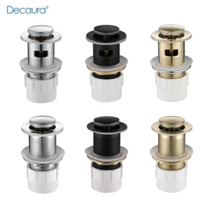 Decaura Gold/Black/Chrome Pop Up Waste with/without Overflow Push Plug Drain - Picture 1 of 18