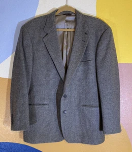 Vintage Cricketeer Sport Coat Blazer Suit Jacket Sz 44 Grey Brown Wool USA - Picture 1 of 8