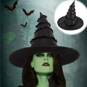 Elphaba's Hat Youth Size Black Witch Hat Hat Wide Brim Top Hat Cosplay Halloween - Picture 1 of 15