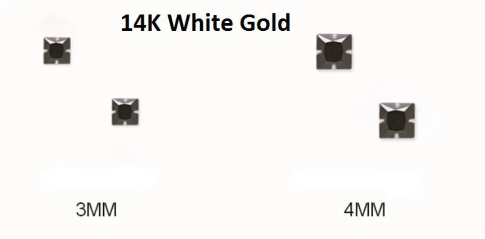 Juego de aretes cuadrados negros de oro macizo de 14K con circonitas cúbicas Foto 1 de 1