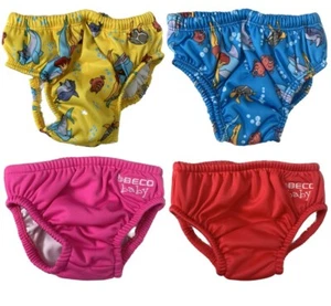 BECO Baby AquaWindel Schwimmwindel Badewindel Badehose ver. Größen Muster Farben - Picture 1 of 5