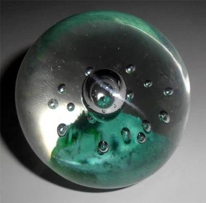 Vintage Roud Blown Glass Paperweight w/Big & Little Air Bubbles NEAT LOOK R1 - Picture 1 of 1