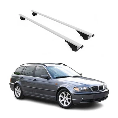 For BMW 325xi 2001-2006 OMAC USA G000326 Gray Raised Roof Rails Cross Bars Foto 1 de 4