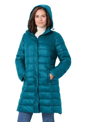 Woman Within Plus Size Long Packable Puffer Jacket - Image 1 of 4
