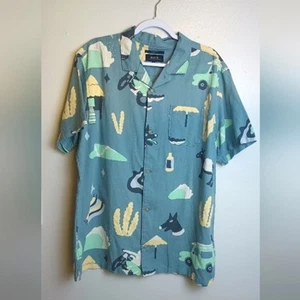 Roark Herren XL 100% Baumwolle Kurzarm Hemd mit Knopfleiste Viaje Gonzo - Bild 1 von 12