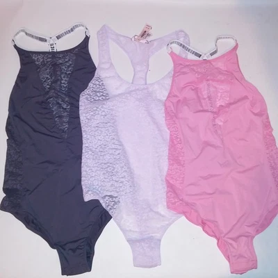 Victoria Secret Lencería Conjunto de 3 Body de Peluche Una Pieza XS Rosa Gris Púrpura Foto 1 de 4