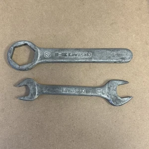 2 Oldtimer Kawasaki Schraubenschlüssel 27mm Box End & 14, 17 Open End Combo KZ H1 H2 Z1 KH - Bild 1 von 6
