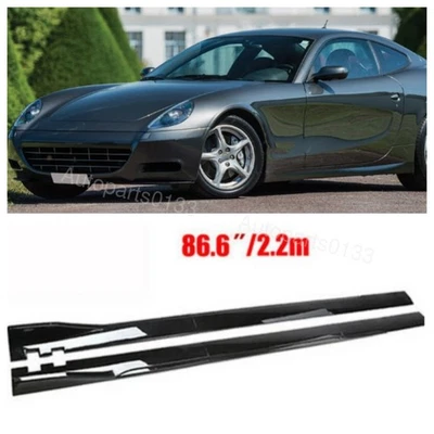 86.6'' Black Side Skirt Extension Rocker Splitter Lip For Ferrari 612 FF US Foto 1 de 4