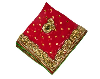 Bufanda larga india vintage pesada dupatta lentejuelas nupciales con cuentas estola de gasa L" Foto 1 de 4